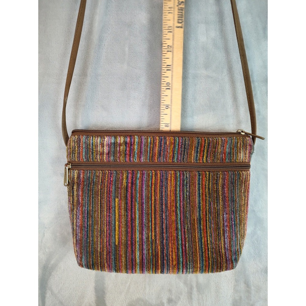 Danny K Beverly Hills Crossbody Bag Multicolor Stripe Tapestry Adjustable USA - Picture 10 of 16